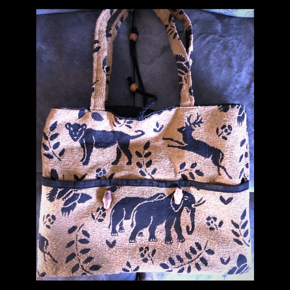 Hand bag (earthy animal print)